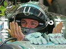 Nico Rosberg ze stáje Mercedes bhem tréninku na Velkou cenu Belgie.