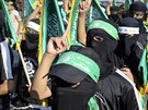 Maskovaní lenové Hamasu v Rafáhu (17. srpna 2014).
