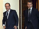 Francouzský prezident Hollande (vlevo) se svým bývalým poradce Macronem, nyní...
