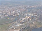 Letecký pohled na eské Budjovice od severu. V krajském mst ubývá obyvatel....