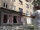 Následky boj v Makijivce u Doncka. (19. srpna 2014)