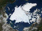Rekonstrukce rozsahu moského ledu kolem severního pólu ze satelitních údaj