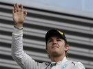 POZDRAV FANOUKM. Nico Rosberg po druhém míst ve Velké cen Belgie formule 1.