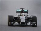 Lewis Hamilton bhem kvalifikace na VC Belgie formule 1