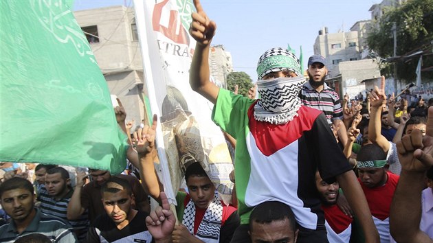 Podporovatelé Hamasu v Rafáhu (17.srpna 2014).