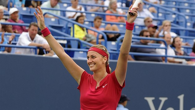 VÍTZNÝ ÚSMV. Petra Kvitová po triumfu na turnaji v New Havenu. 