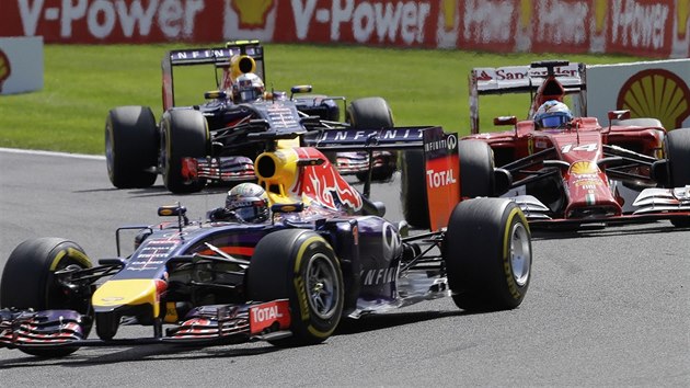 Sebastian Vettel ve Velk cen Belgie formule 1.