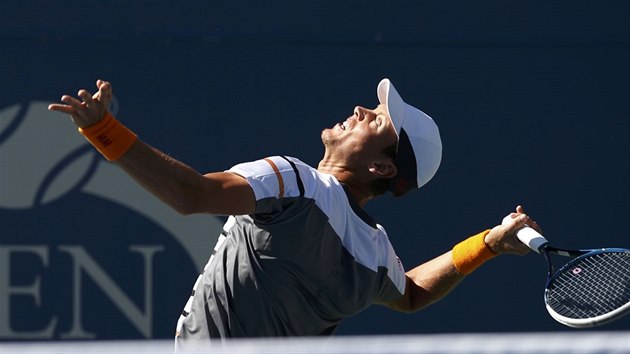 Tom Berdych v duelu s Martinem Klianem ze Slovenska.