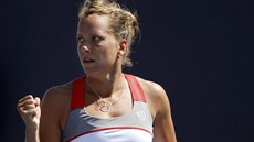 ANO! eská tenistka Barbora Záhlavová-Strýcová se raduje z postupu do 3. kola...