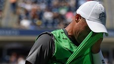 Lleyton Hewitt v duelu s Tomáem Berdychem.