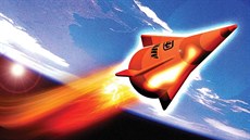 Experimentální zbra Advanced Hypersonic Weapon v pedstav ilustrátora.