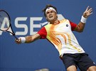 panlský tenista David Ferrer bojoval ve 3. kole US Open sám se sebou.