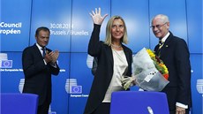 Zleva: Nový pedseda Evropské rady Donald Tusk, budoucí éfka evropské