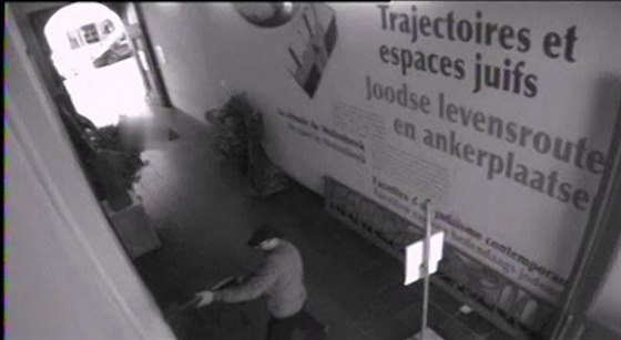 Průmyslová kamera zachytila střelce u Židovského muzea v Bruselu.