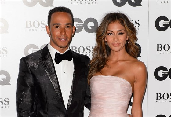 Lewis Hamilton a Nicole Scherzingerová (Londýn, 2. záí 2014)