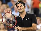 výcarský tenista Roger Federer se po postupu do tvrtfinále US Open spokojen...