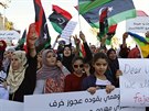Podporovatelé Úsvitu Libye demonstrují  v Tripolisu proti vlád (29. srpna...