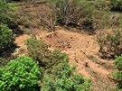 Kráter, který vznikl po dopadu meteoritu ve hlavním mst Nikaraguy, Manaze....