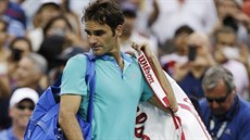 Švýcarský tenista Roger Federer opouští US Open po prohraném semifinále.