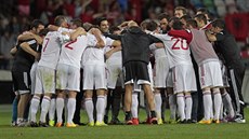 Fotbalisté Albánie se radují po kvalifikaním vítzství v Portugalsku, kde o...