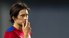 �eský kapitán Tomá� Rosický b�hem zápasu se Spojenými státy.