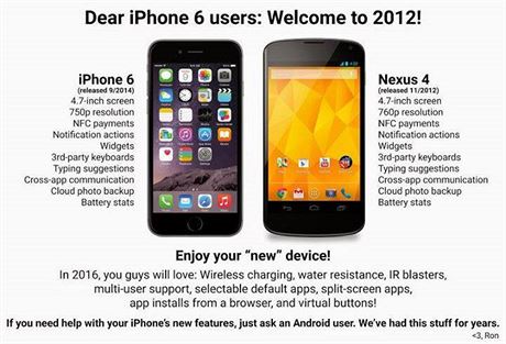 Srovnn iPhone 6 a Nexusu 4