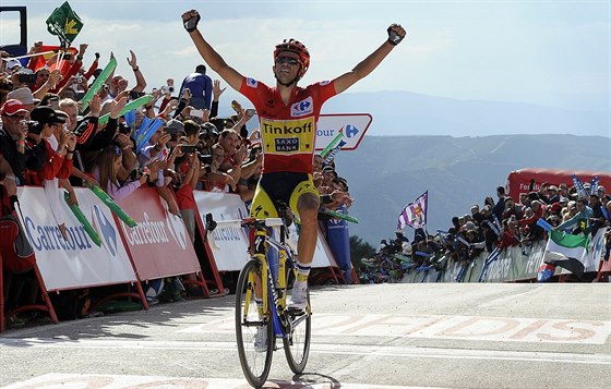 A JE TO. Alberto Contador v cíli dvacáté etapy Vuelty.