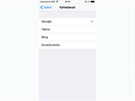 iOS 8 - nov lze vyuívat internetový vyhledáva DuckDuckGo.