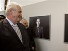 Prezident Zeman na zahájení výstavy Tváe neznámých o válených veteránech