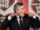 Bývalý britský premiér Gordon Brown hovoí na setkání odprc samostatného...