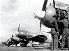 Stíhačky La-5FN sloužily krátce i v poválečném československém letectvu. Na...