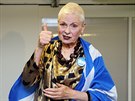 Vivienne Westwoodová podporuje samostatnost Skotska (Londýn, 14. záí 2014).