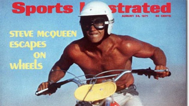 Steeve McQueen na Husqvarn na oblce Sports Ilustated.