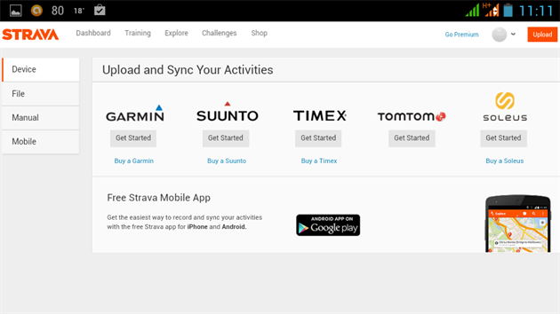 Monosti synchronizace vaich zazen s webem strava.com