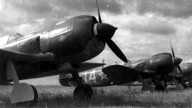 Lavočkiny La-5FN československých pilotů bojujících na východní frontě.