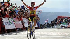 A JE TO. Alberto Contador v cíli dvacáté etapy Vuelty.