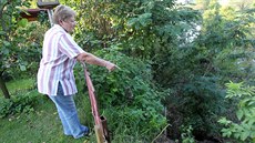 Ve Strachotín, kde po vydatných detích hrozil sesuv velké ásti svahu, pomáhal speciální bagr s jeho likvidováním. V úterý vak stav nebezpeí skoil.