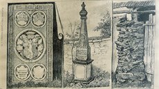 Památky na erotíny: náhrobní kámen, pomník  a zbytky bratrského chrámu