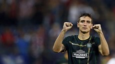 Stefan Scepovi� ze Celtiku Glasgow je, zdá se, s výsledkem svého týmu spokojený.
