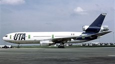 Letoun DC-10-30 společnosti UTA, který byl zničen při bombovém útoku v roce...