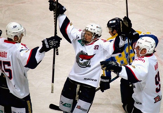 Chomutovtí hokejisté se radují z gólu - ilustraní foto
