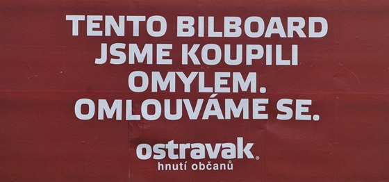 Vítzný billboard hnutí Ostravak.
