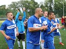 Zápas FK Junior Roma Dín a mustvem sloeným ze zamstnanc devíti ambasád FC...