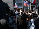 Do ulic Moskvy vyrazili v nedli i píznivci Doncké lidové republiky. (21....