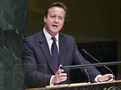 Britský premiér David Cameron bhem projevu ped Valným shromádním OSN (24....