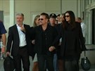 Zpvák Bono pijel do Benátek na svatbu George Clooneyho. (27. záí 2014)