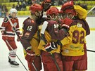 Gólová radost jihlavských hokejist v utkání s Havlíkovým Brodem