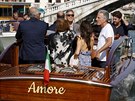 Herec George Clooney v italských Benátkách.