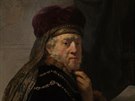 Rembrandtv obraz Uenec ve studovn ped restaurováním