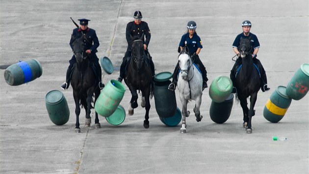 Jízdní oddíl mstské policie na Dnech NATO v Ostrav